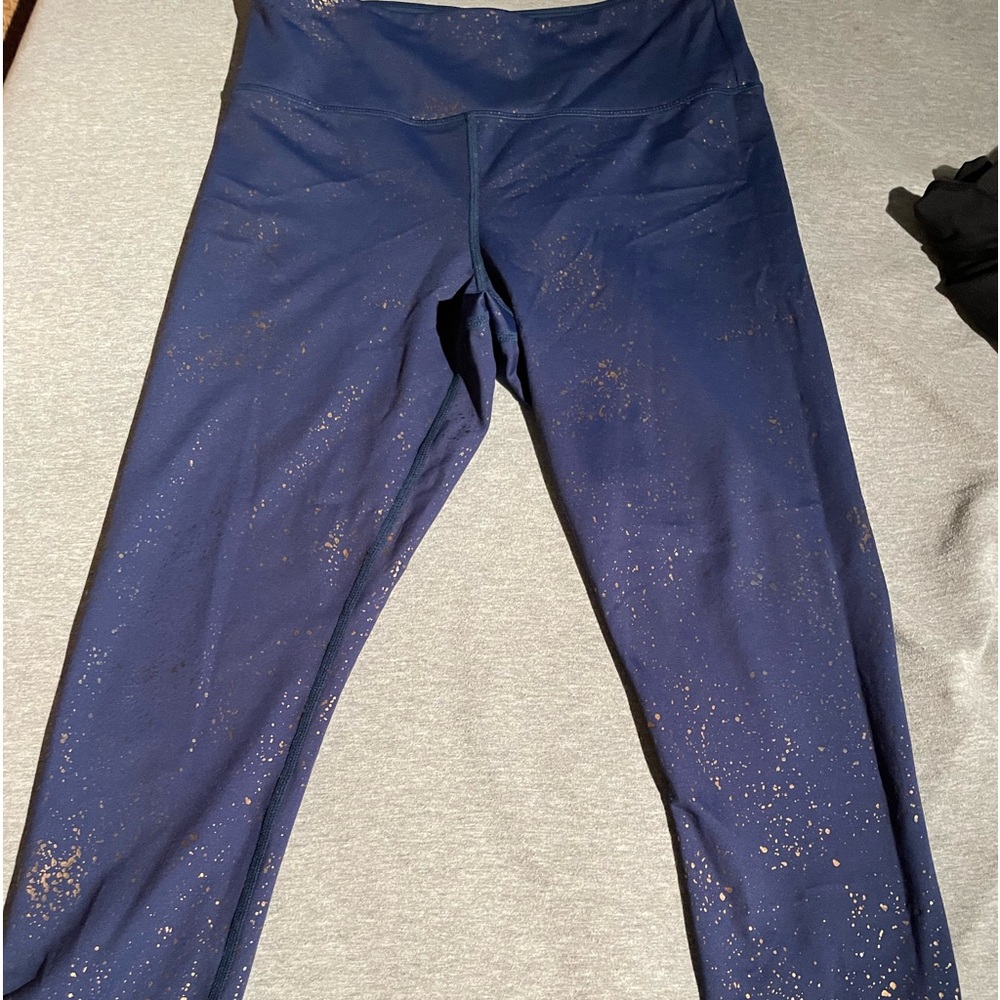 Navy with gold speckled tights! Great for the holidays! Size 8-10